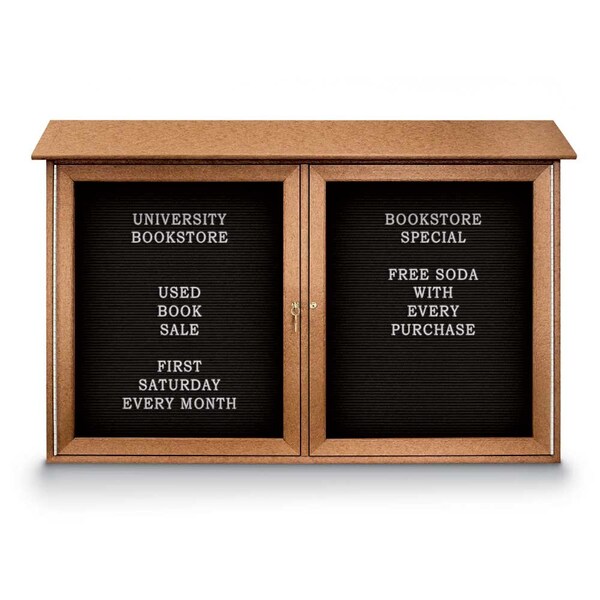 Indoor Enclosed Combo Board, 48"x36", Bronze Frame/Black Porc & Cork